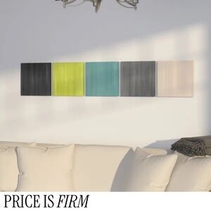 1 set of 5 lightweight metal wall art panels